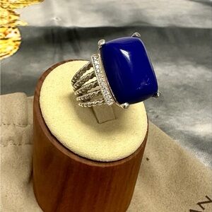 David Yurman Lapis Lazuli and Diamonds Sz 9